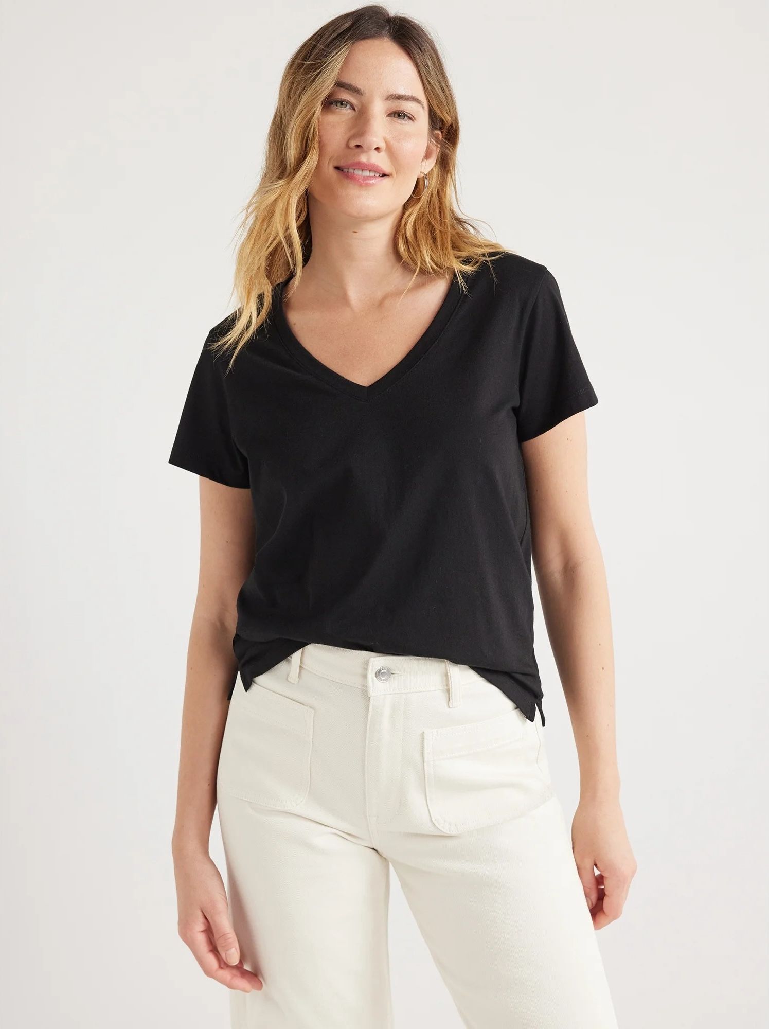 Free Assembly, Free Assembly Women’s Easy V-Neck Tee, Sizes Xs-Xxl