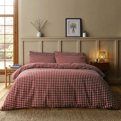 Dunelm Maeva Gingham 100% Brushed Cotton Duvet Cover & Pillowcase Set 2