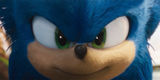 Sonic the Hedgehog taking his mark, ready to run