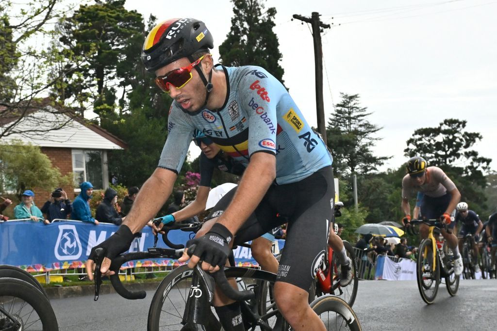 It was wet and windy for the men's under-23 road race