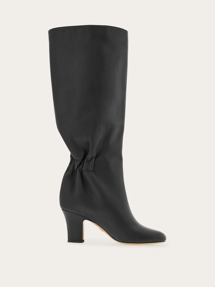 Knee Boot With Ruched Detail