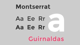 Example of Montserrat typeface on grey background