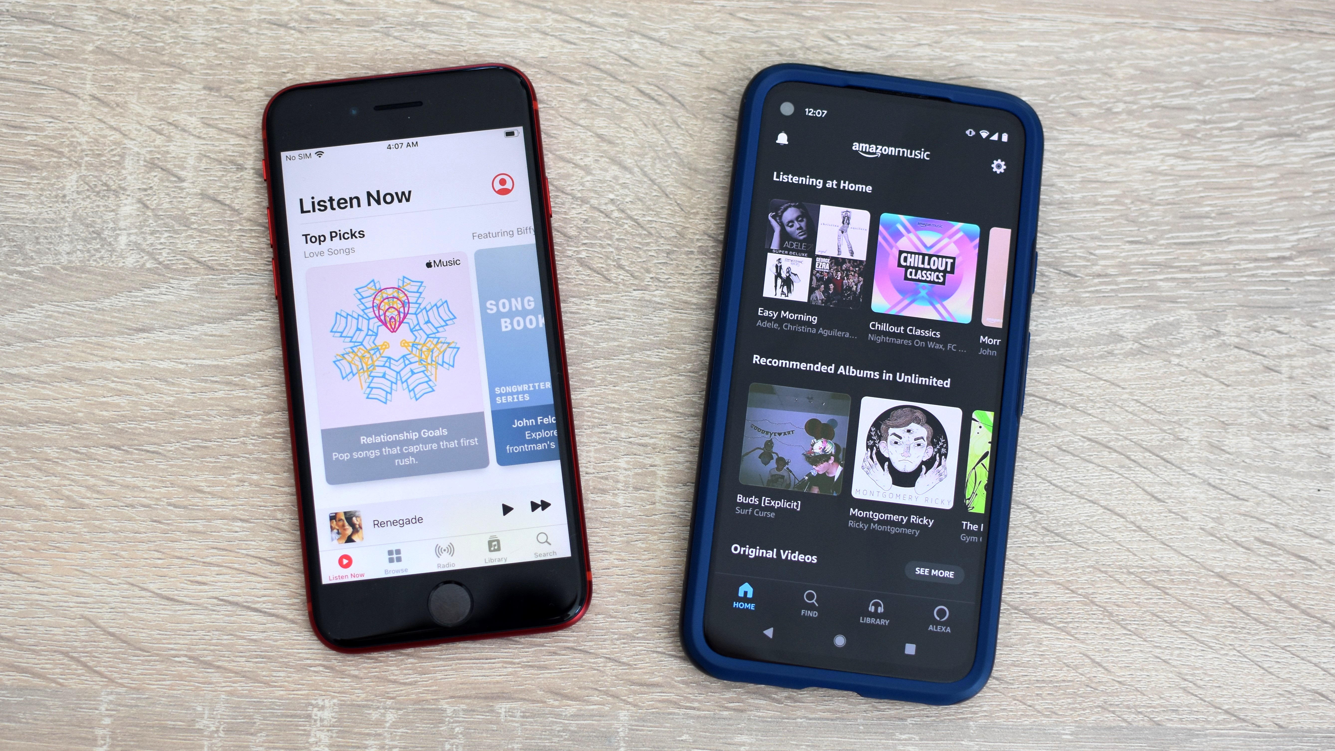 Apple Music vs Amazon Music Design Comparison