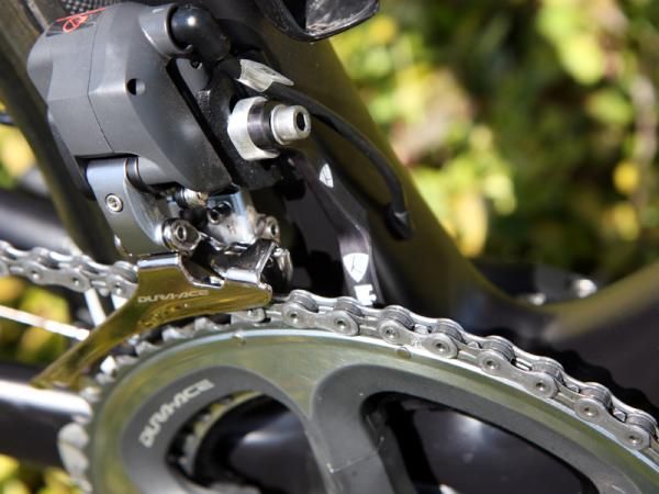 The seat tube on the new Specialized Tarmac SL4 is squared off at the bottom.