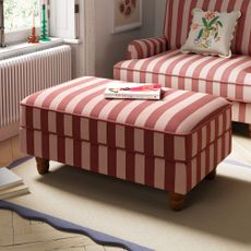Dunelm Beatrice Two Tone Woven Stripe Large Storage Footstool