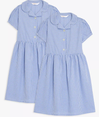 John Lewis ANYDAY kids' Gingham school summer dress, pack of two £14-£20 | Johnlewis.com