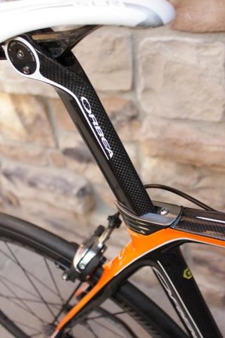 The new Orca features an aero shaped seat post and seat tube, along with a new seat clamp.