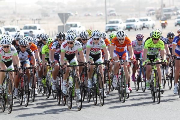 The peloton was over three minutes behind Ryan at Al Sakhama, 23km into the stage