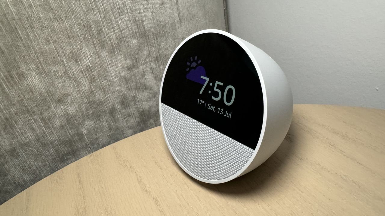 Amazon Echo Spot on a tabletop