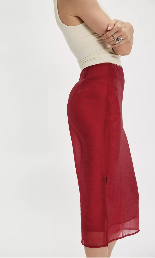 Sheer Luck Midi Skirt