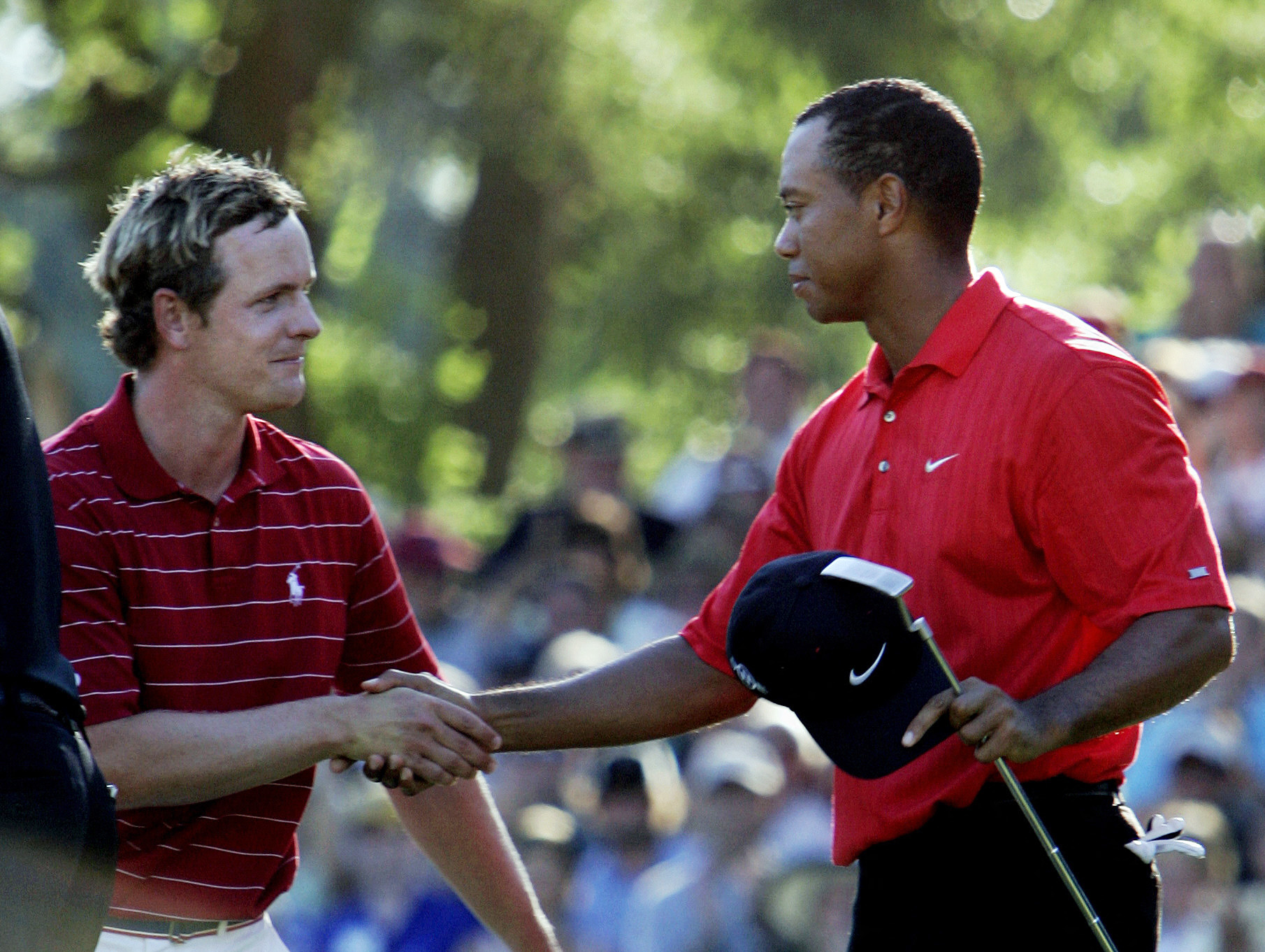 Luke Donald and Tiger Woods at the 2006 PGA Championship