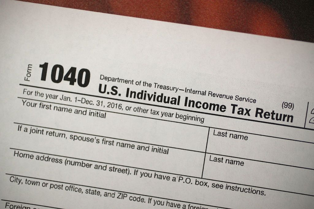 A 1040 tax form