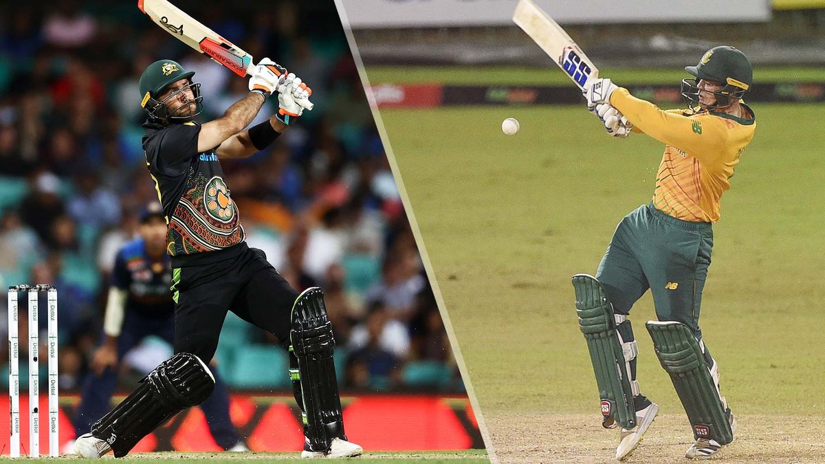 Glenn Maxwell of Australia and Quinton de Kock of South Africa 