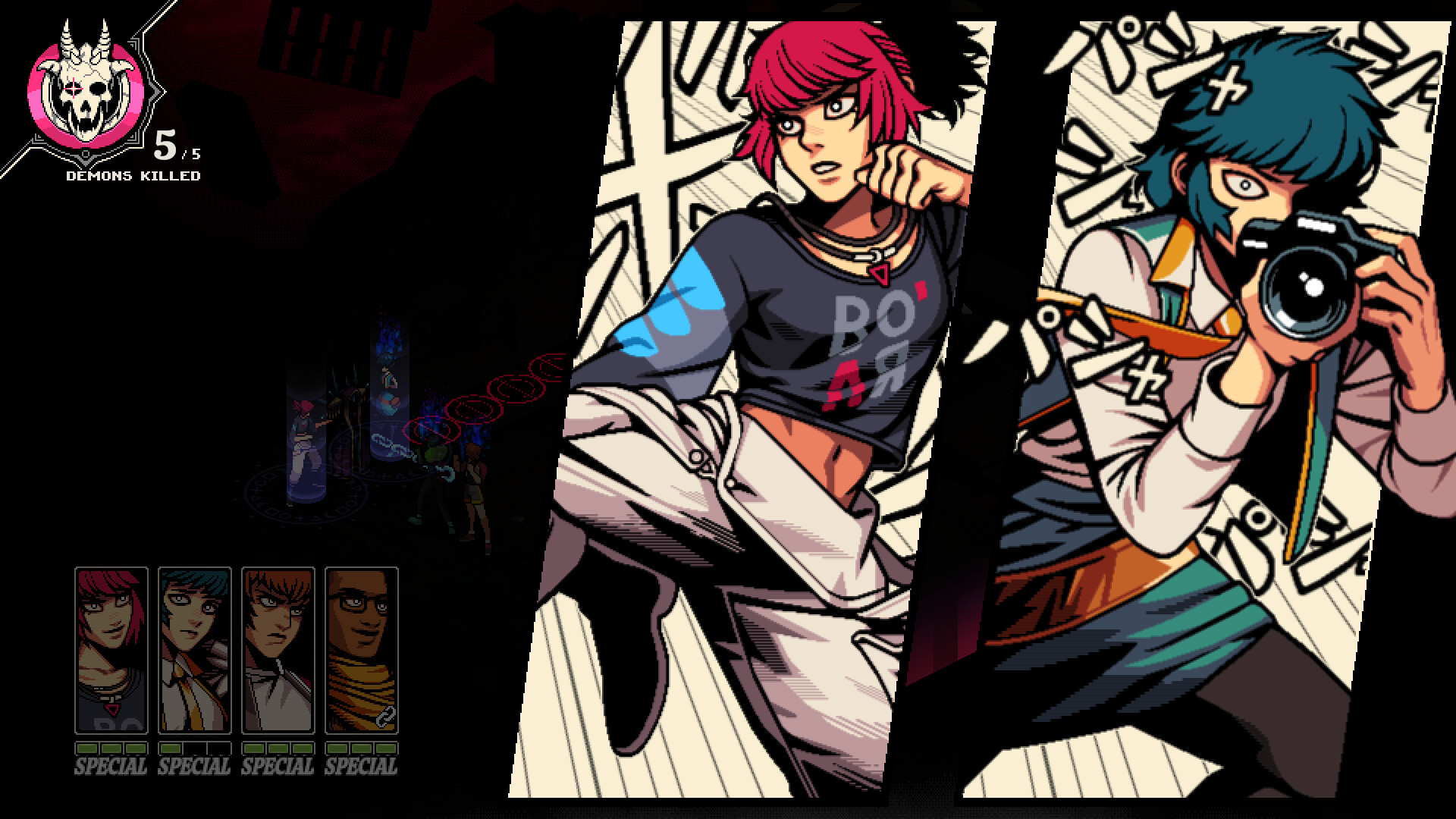 A screenshot of the upcoming RPG, Demon School.