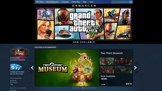 A screenshot of the Steam store homepage