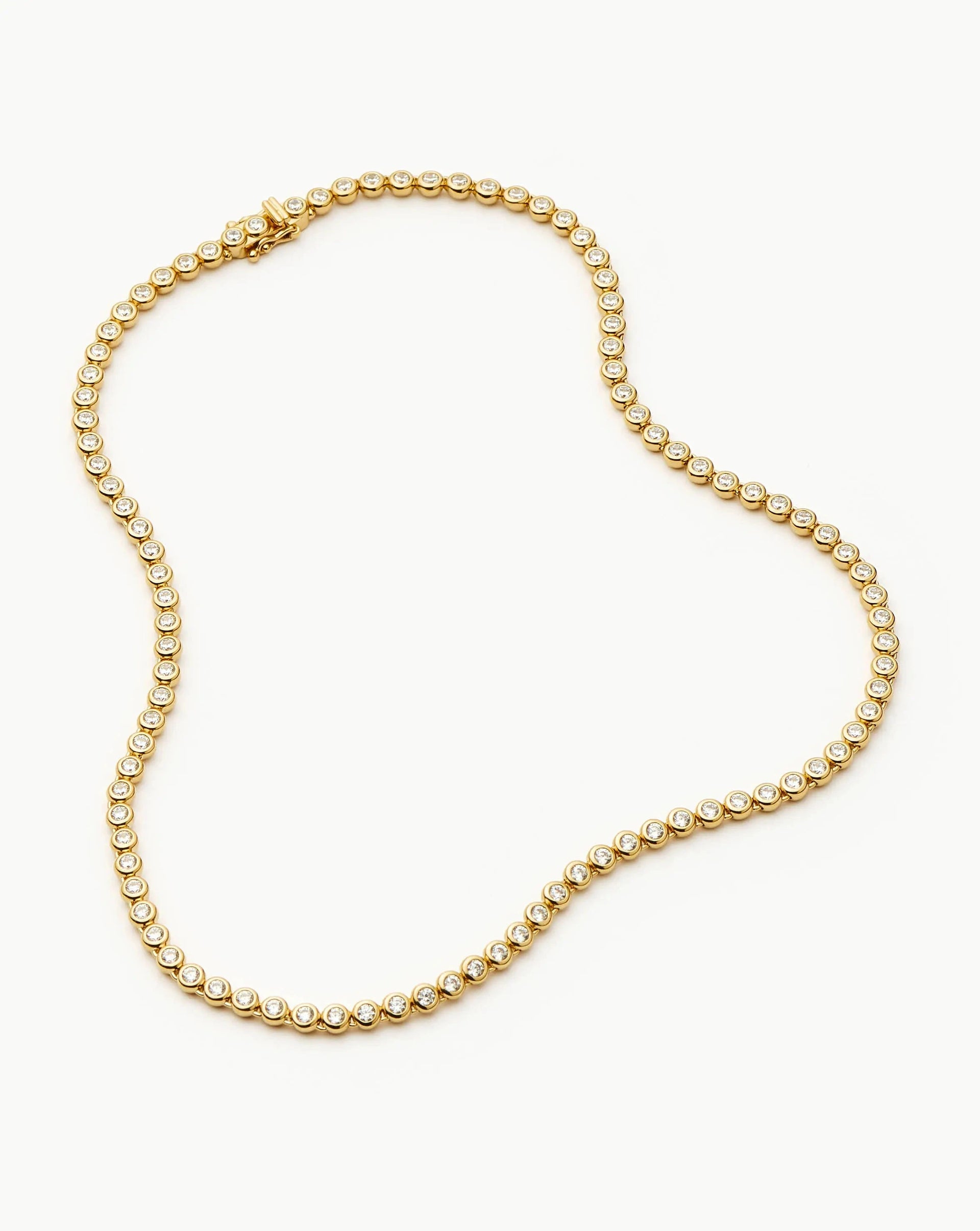 Tennis Round Necklace | 18ct Gold Plated/Cubic Zirconium - 18ct Gold Plated/Cubic Zirconium oxide