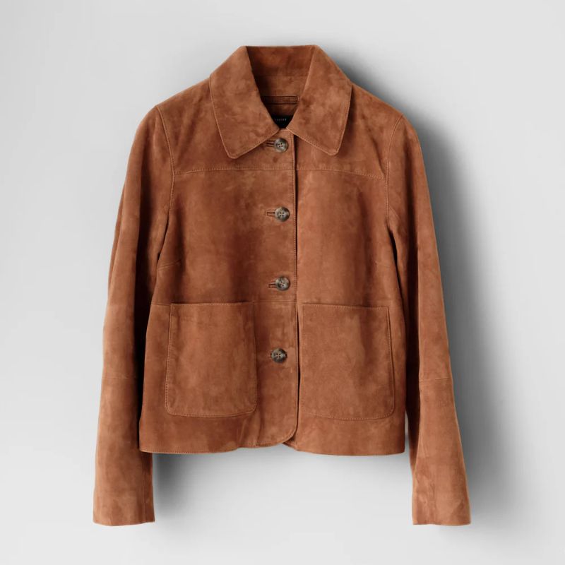 Mint Velvet Tan Suede Jacket cut out