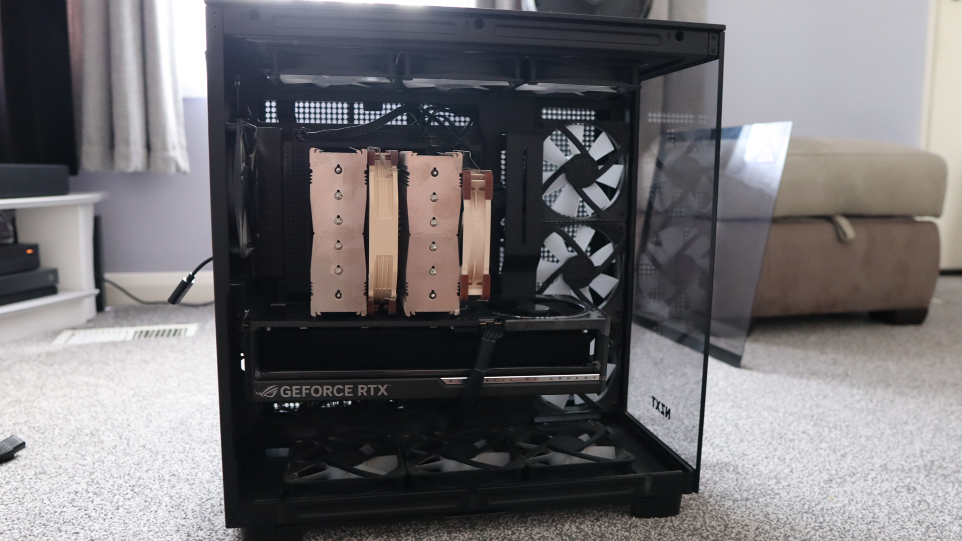 Old and new gaming PCs next to each other
