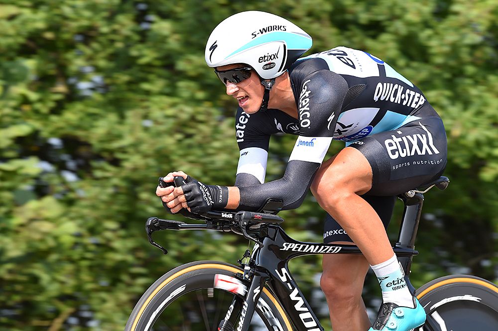 Julian Alaphilippe (Etixx-QuickStep) during the stage 4 time trial at the Eneco Tour