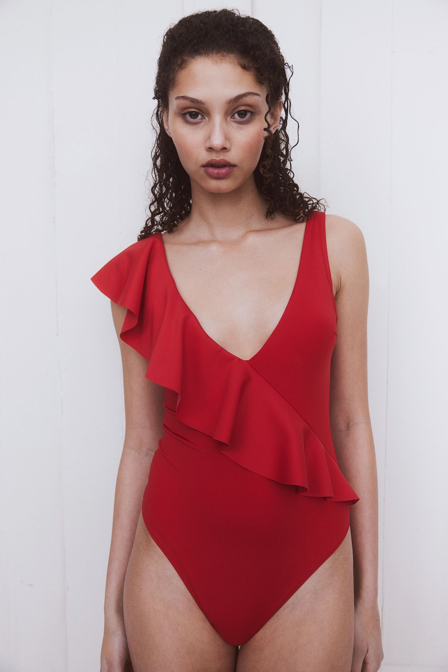 H&M Padded-cup high-leg swimsuit