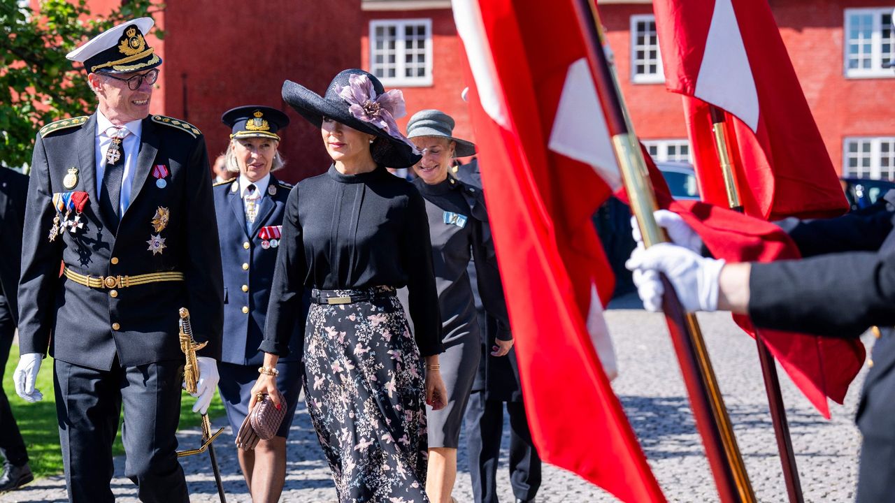 Princess Mary&#039;s floral midi skirt and detailed blouse were a chic yet understated look as the Princess attended an important engagement