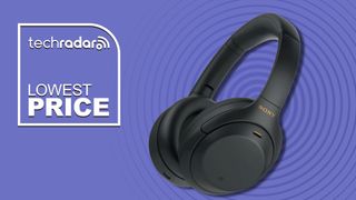 Sony WH-1000XM4 on purple background