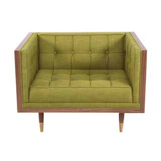 Moss green mid century accent chair