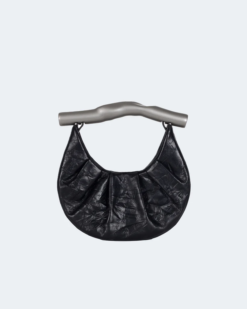 Puppets and Puppets, Leather Smashed Handle Hobo