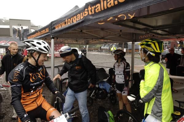 The Torq team tent was a hive of activity before the women&rsquo;s race