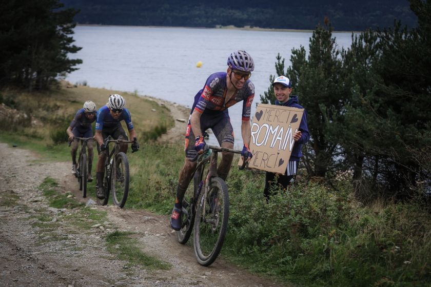 Romain Bardet on course during at 66 Degrés Sud - Pyrénées Catalanes Gravel Tour 2025