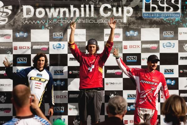Elite men's iXS European Downhill podium