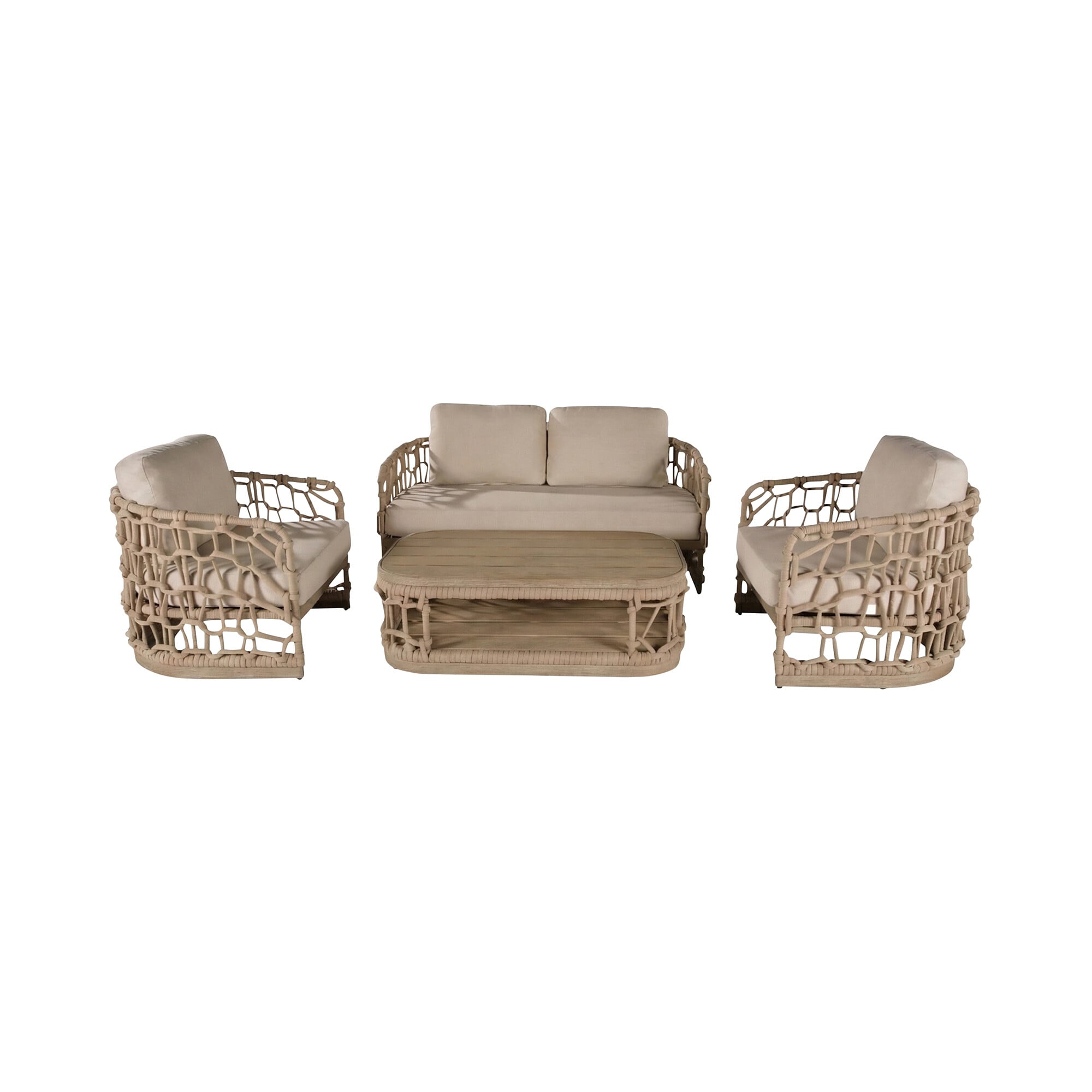 Barker and Stonehouse Trezzone Eucalyptus Wood 4 Seater Garden Lounge Set product