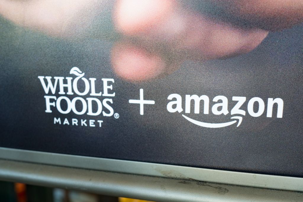 Whole Foods and Amazon sign