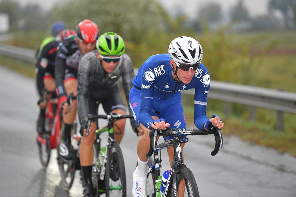 Mikkel Frolich Honore, Filippo Ganna, Joey Rosskopf and Matteo Sobrero in the Gran Piemonte breakaway