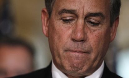 House Speaker John Boehner's two-part deficit plan is losing Tea Party support, which could benefit Democrats.