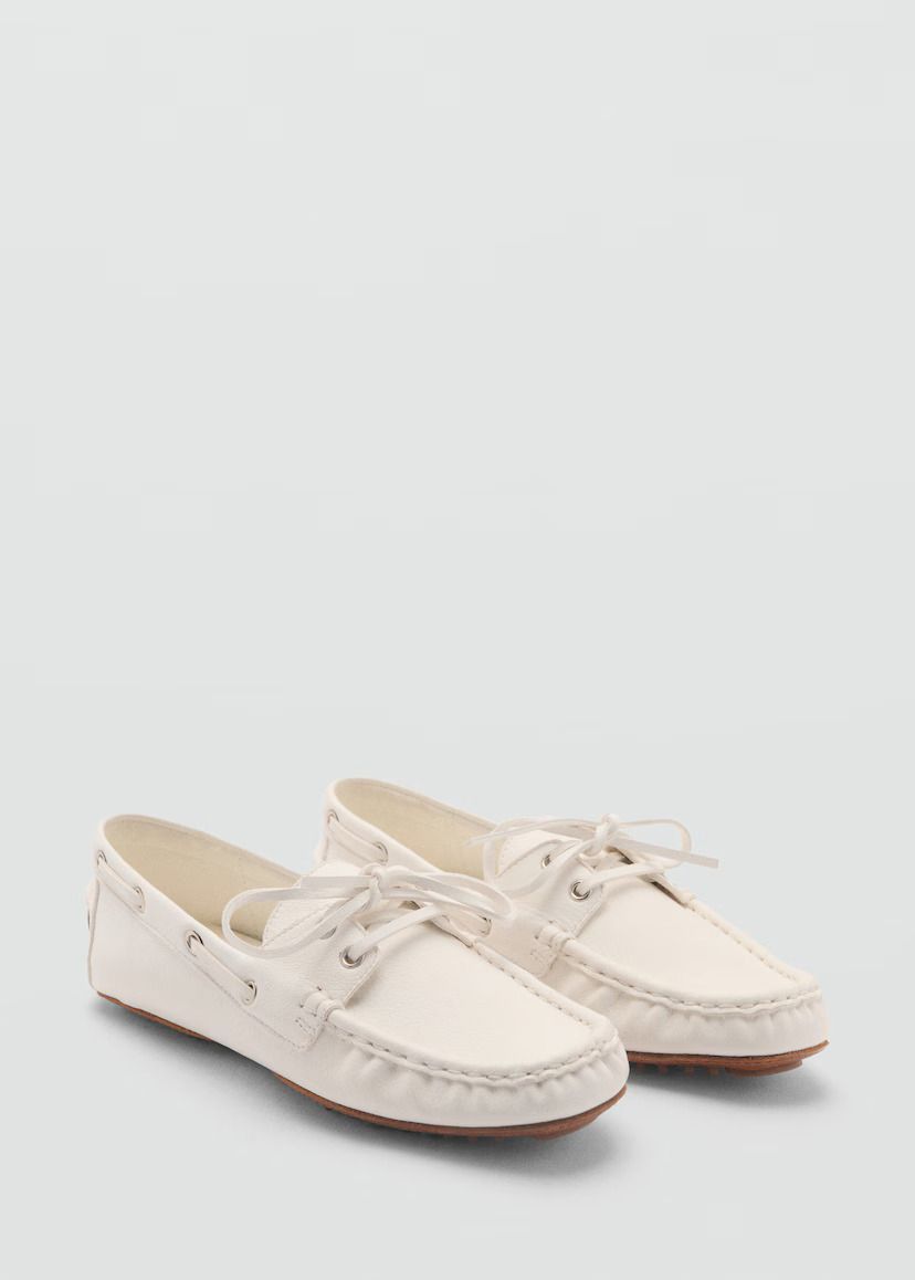 angoMANGO, Suede Boat Shoes With Laces - Women | Mango United Kingdom
