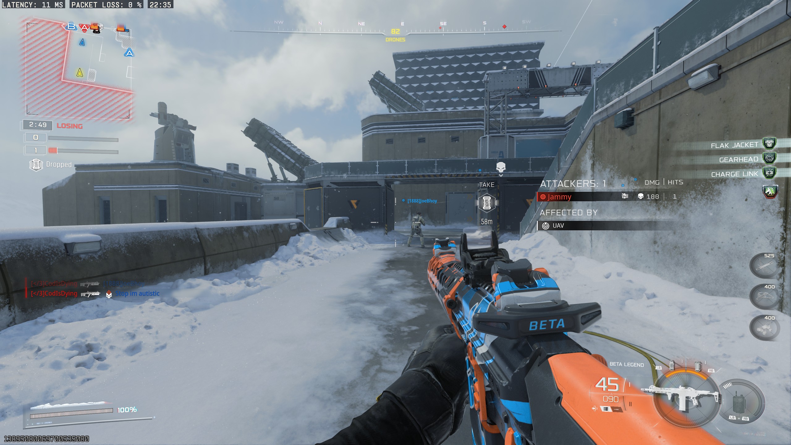 Testing server latency between playlists on the Black Ops 7 beta.