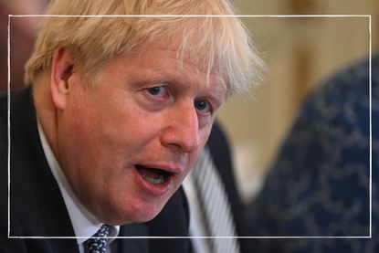 A close up of Prime Minister Boris Johnson talking at a Cabinet meeting