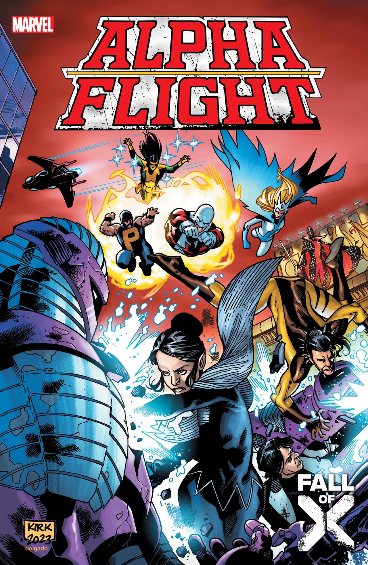 Covers for various Fall of X comics.