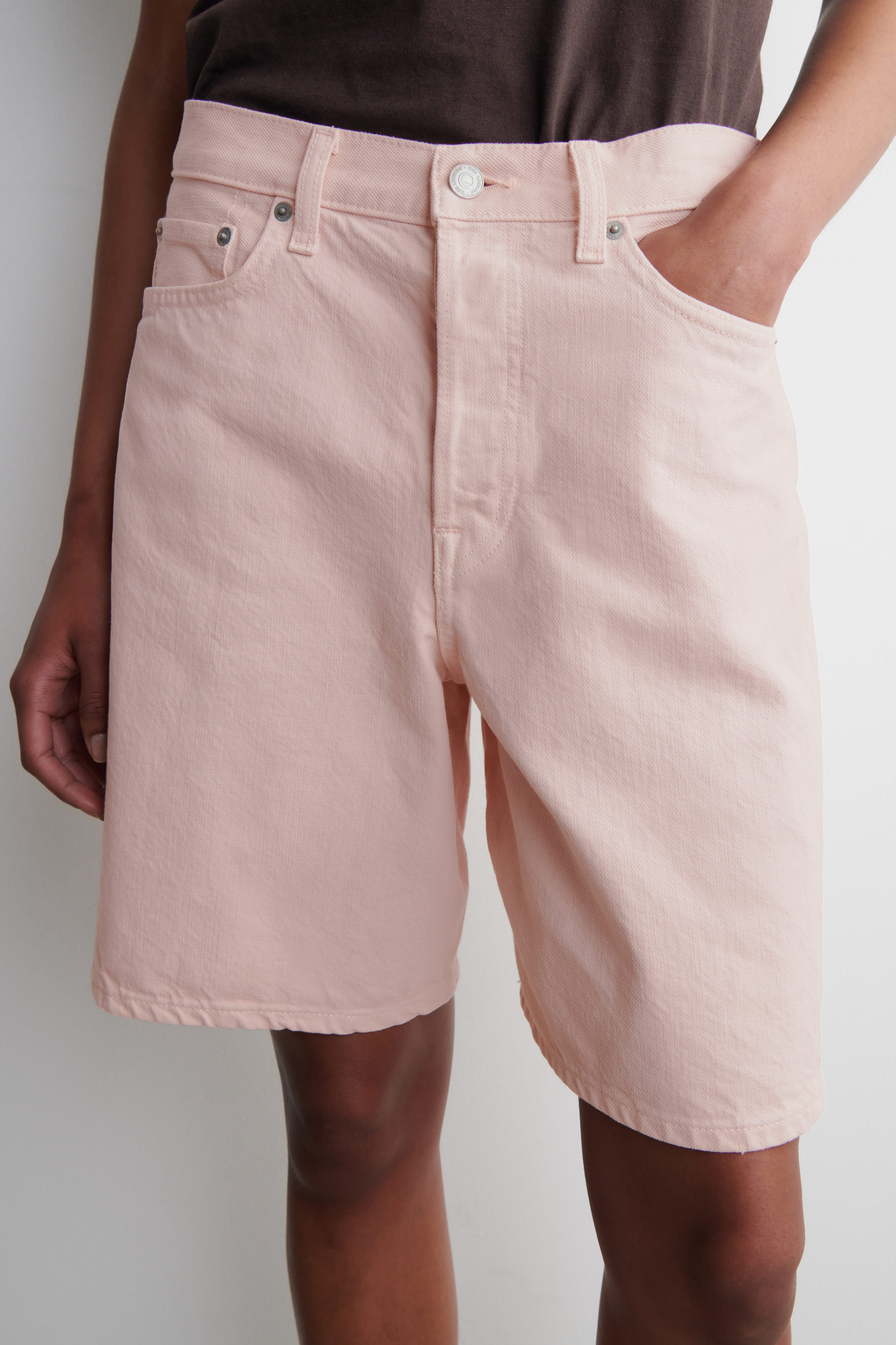 Straight-Leg Denim Shorts