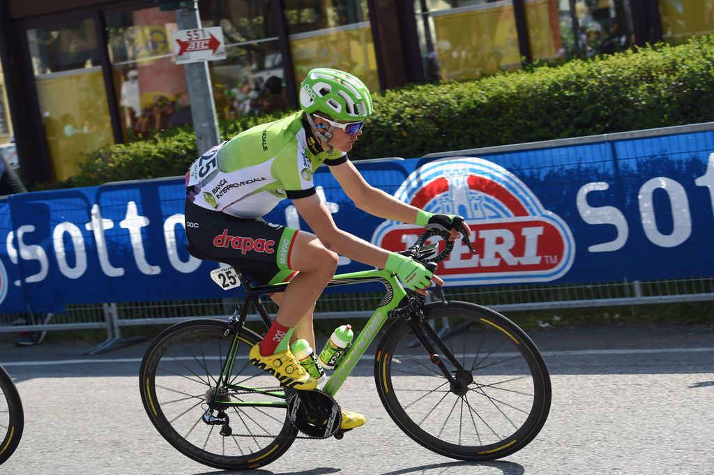Toms Skujins (Cannondale-Drapac) with his eyes on the prize