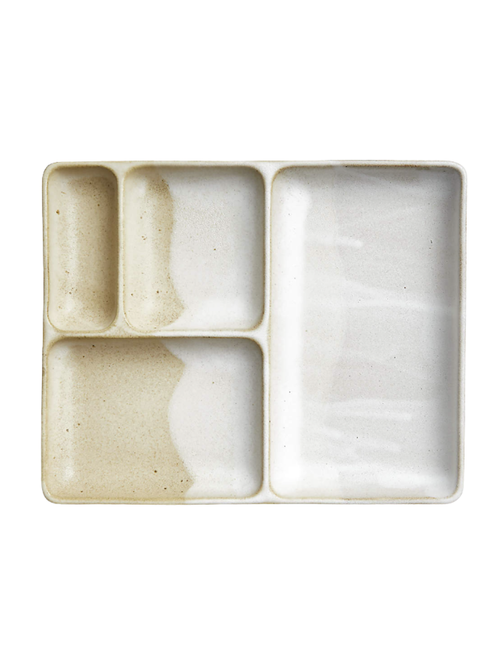 Kaito Rectangle Stoneware Bento Plate