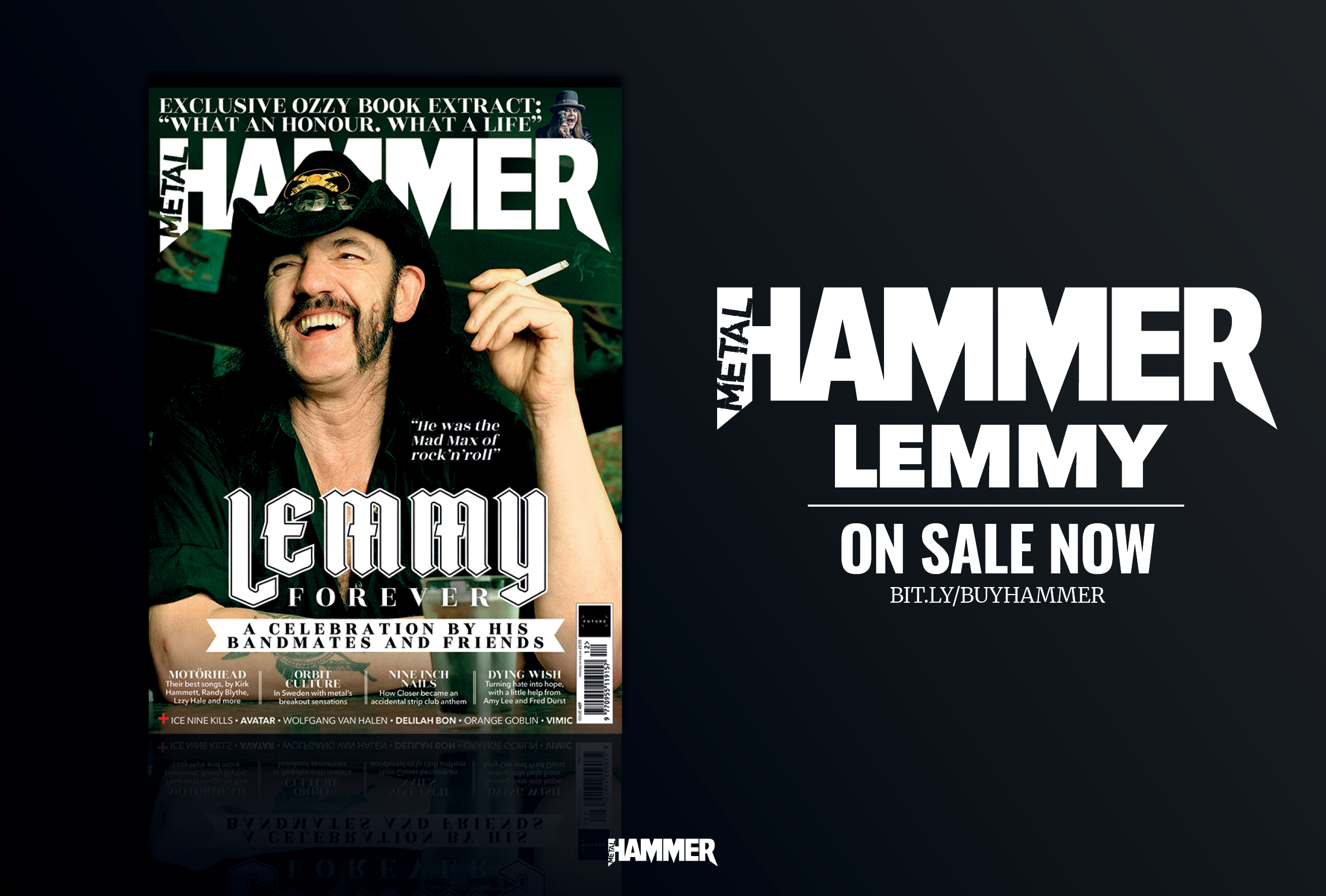 Lemmy on the cover of issue 407 of Metal Hammer