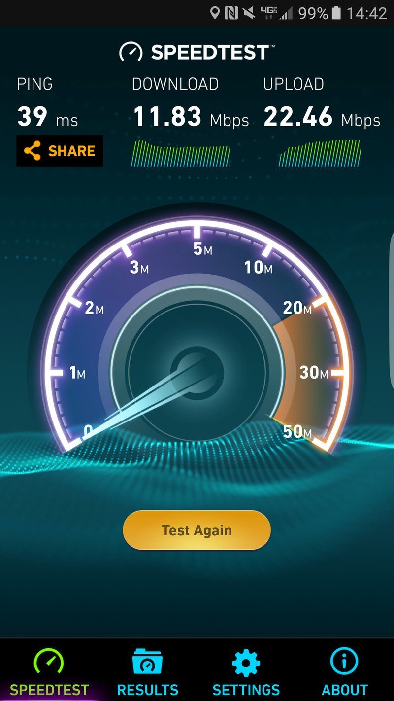 T-Mobile Speedtest on Verizon Galaxy S7 edge