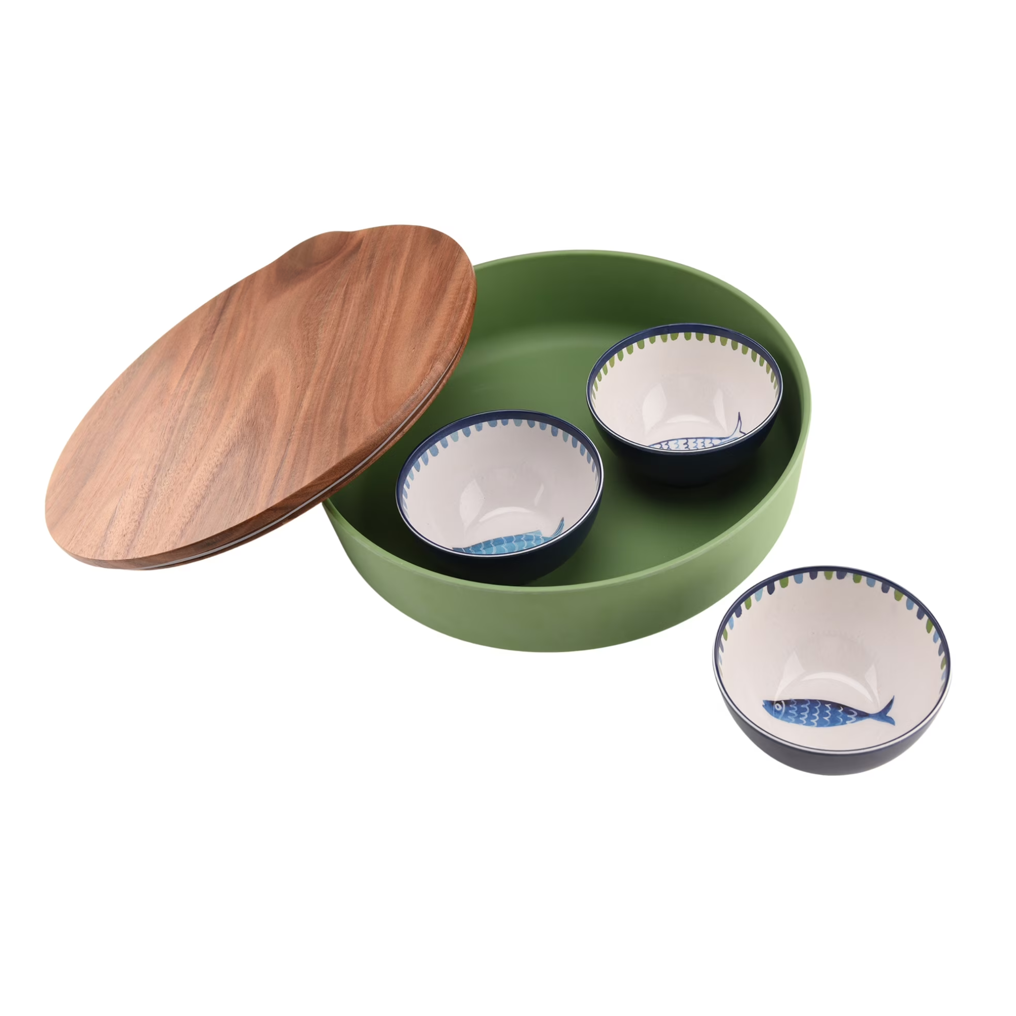 an outdoor bowl set