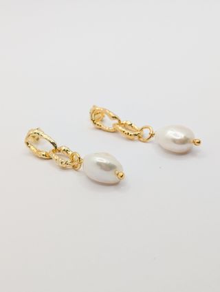 Sandy Drop Earrings - Brass