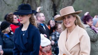 Duchess Sophie and Lady Louise Windsor attend the Christmas Day service