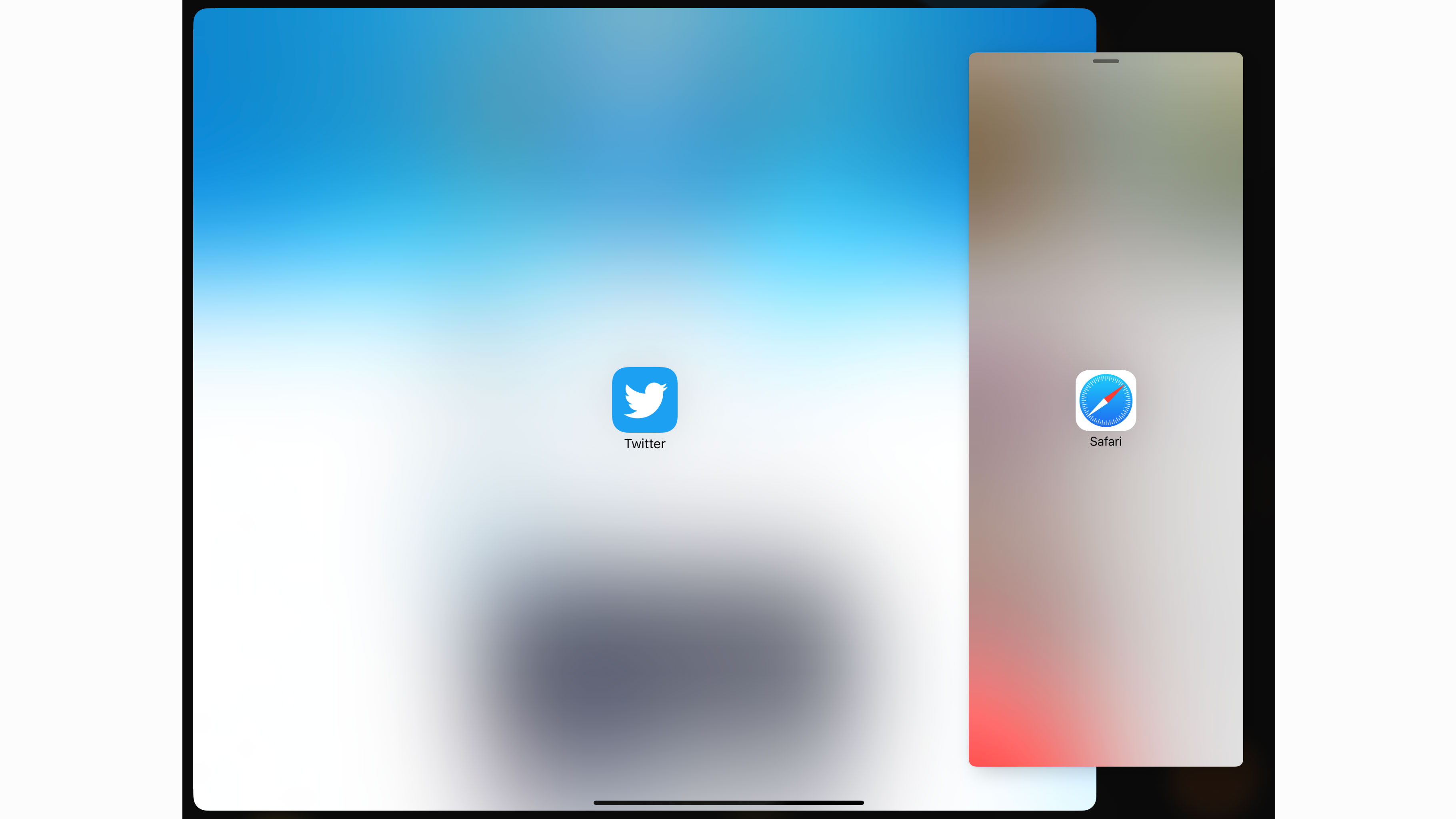Drag down and the apps blur over... Image credit: TechRadar