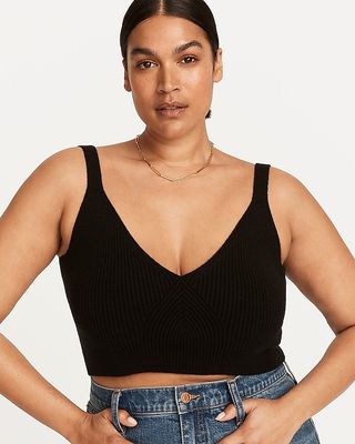 Cashmere-Blend Cropped Sweater-Tank