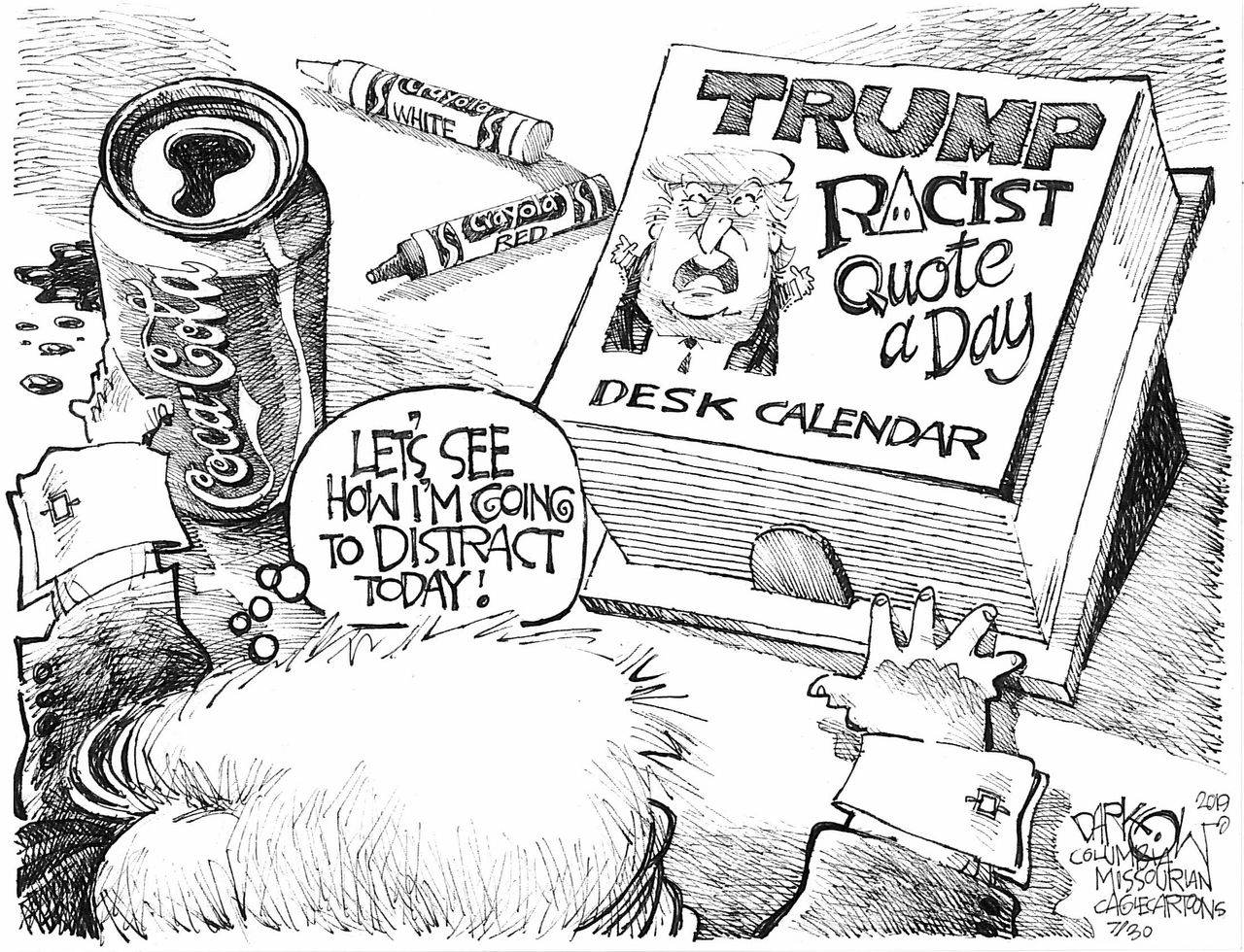 Political Cartoon U.S. Trump Racist Quote A Day Desk Calendar